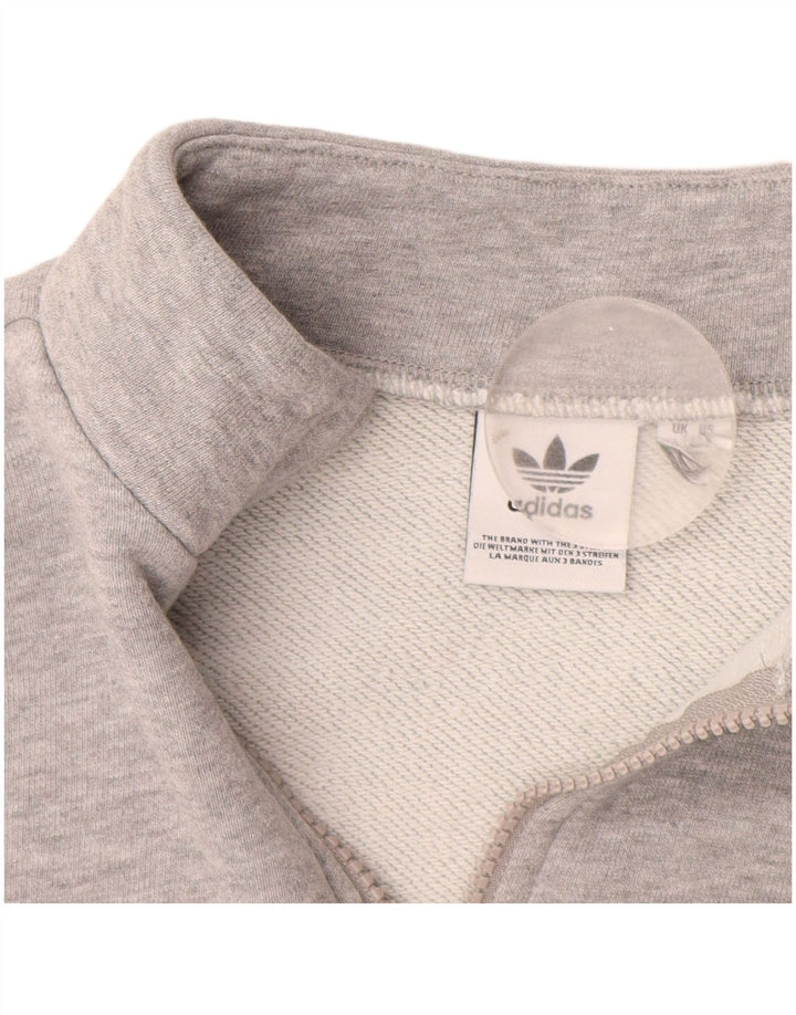 Adidas - Sudadera con gráfico de gran tamaño para mujer, talla 10, color gris pequeño