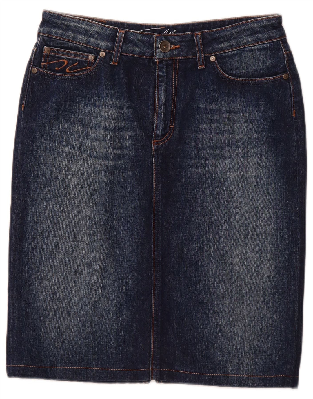 TOMMY HILFIGER Falda vaquera para mujer US 10 Grande W30 Algodón azul marino