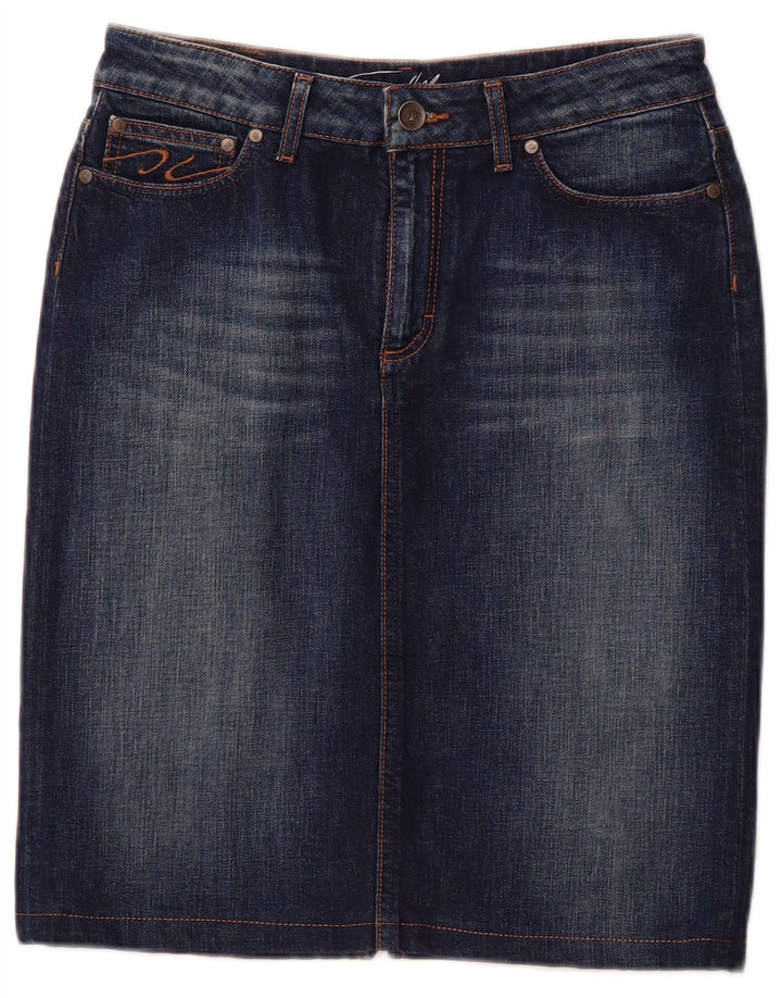 TOMMY HILFIGER Falda vaquera para mujer US 10 Grande W30 Algodón azul marino