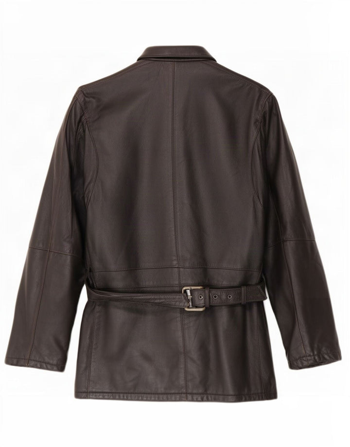 Chaqueta de cuero vintage para hombre IT 48 Medio Negro