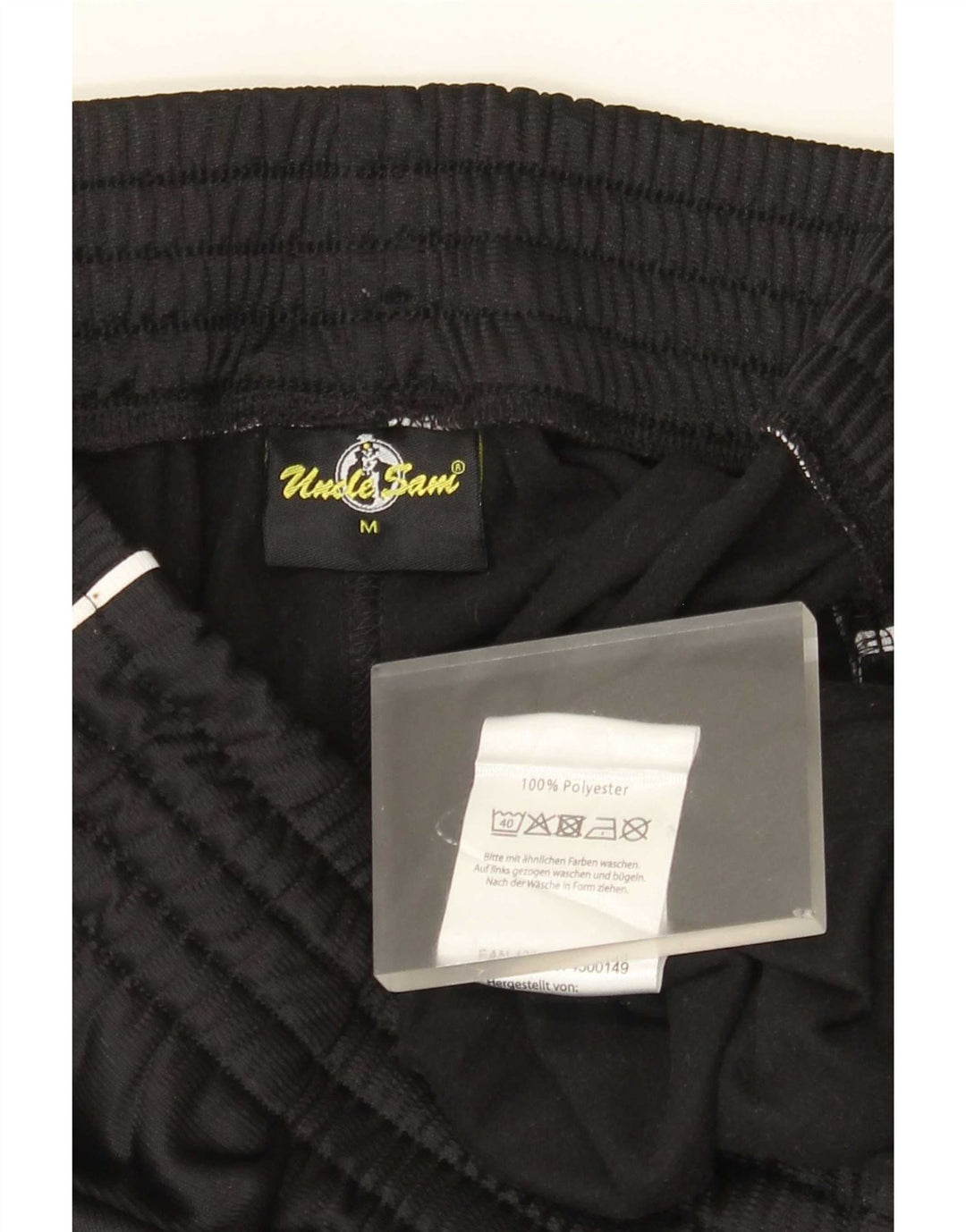Pantalones de chándal con estampado gráfico para hombre del Tío Sam Poliéster negro mediano