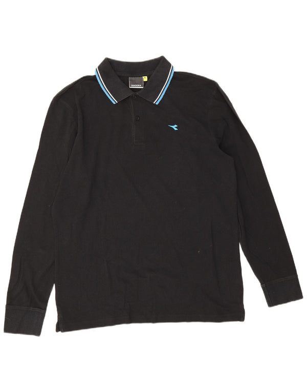 Diadora Polo Manga Larga Hombre XL Negro Algodón