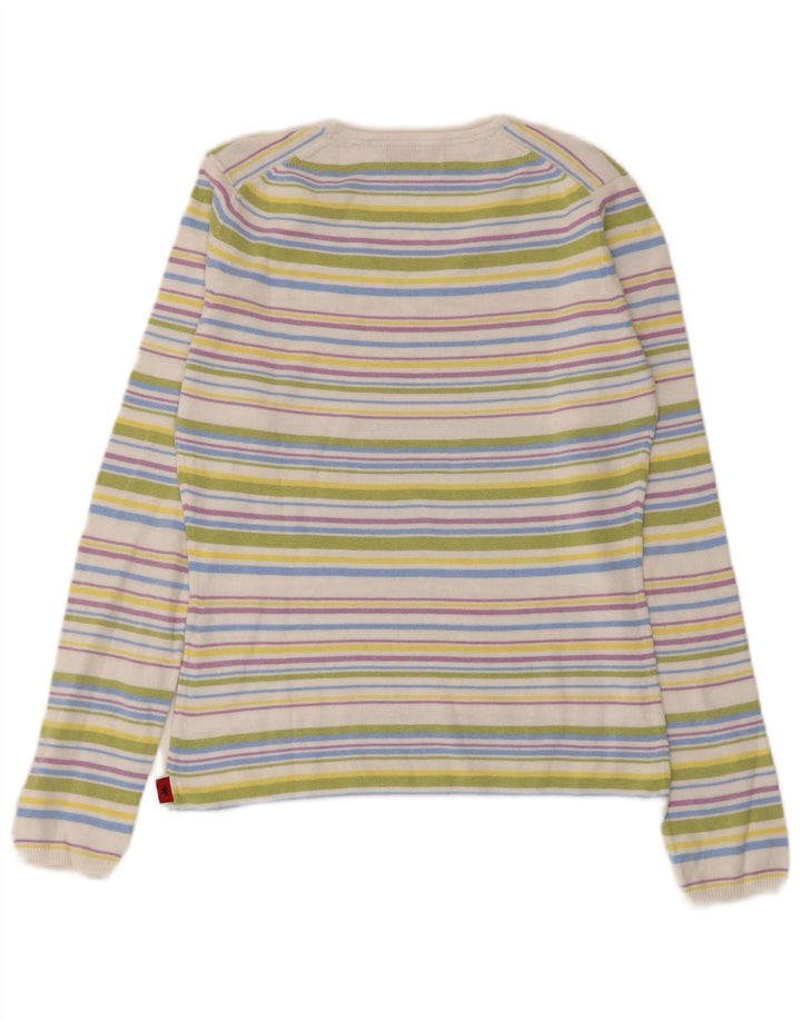Kappa - Jersey con cuello en V para mujer, talla M, multicolor, a rayas