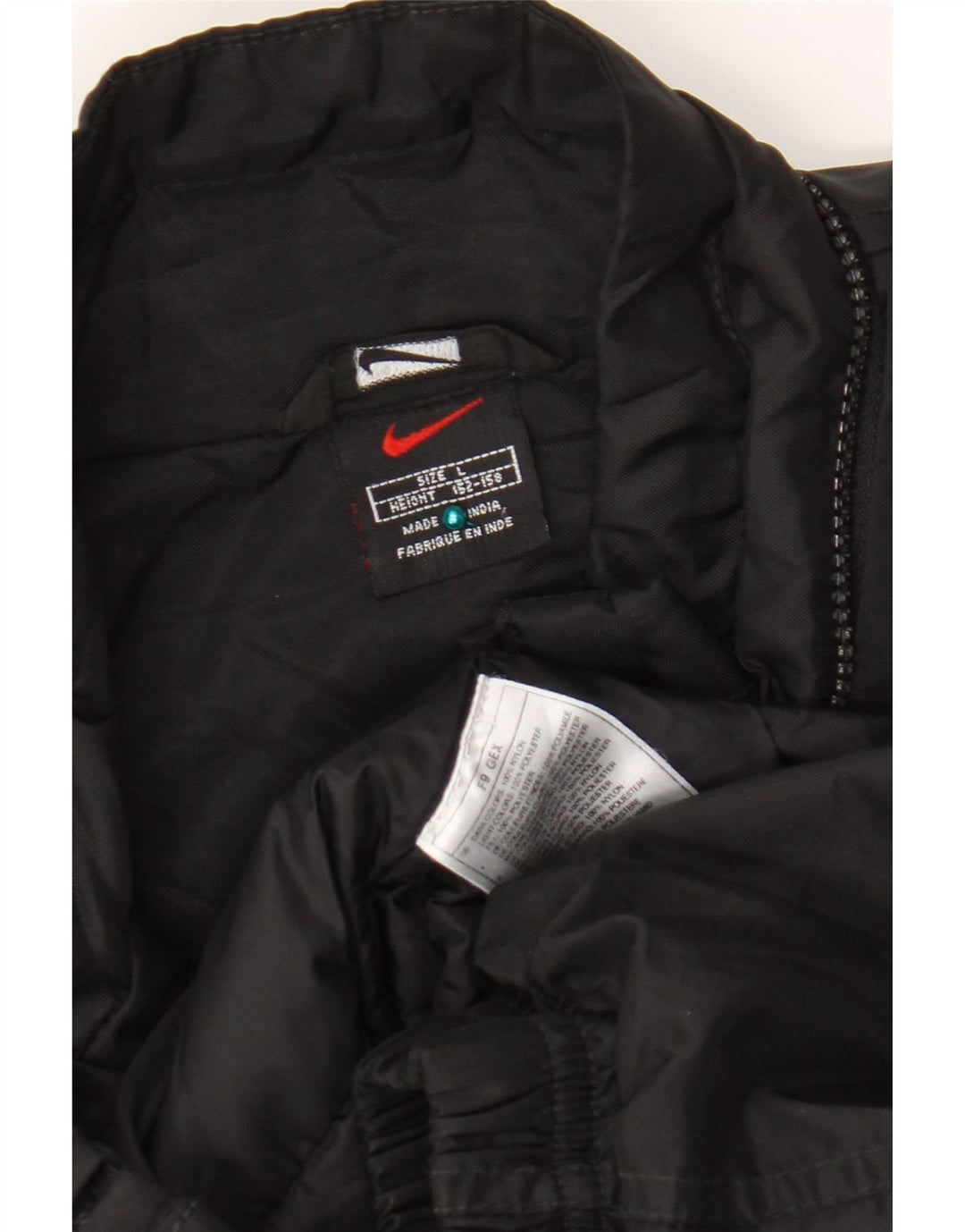 Nike - Chaqueta cortavientos para niños (talla grande, nailon negro, 12 a 13 años)