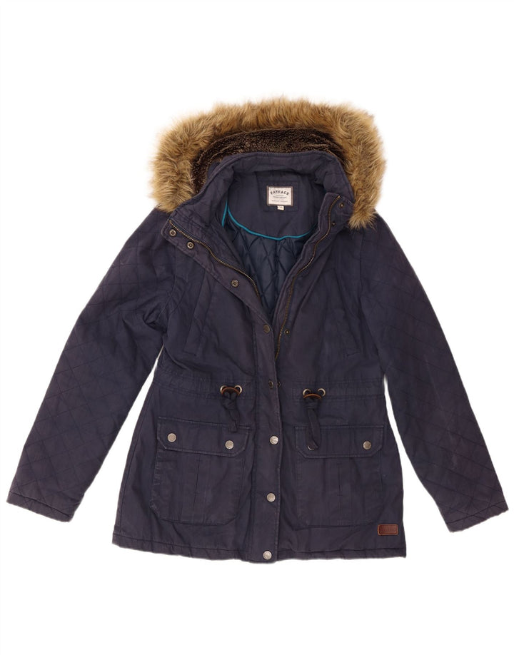 Chaqueta acolchada con capucha para mujer Fat Face UK 10 Small Azul marino Algodón