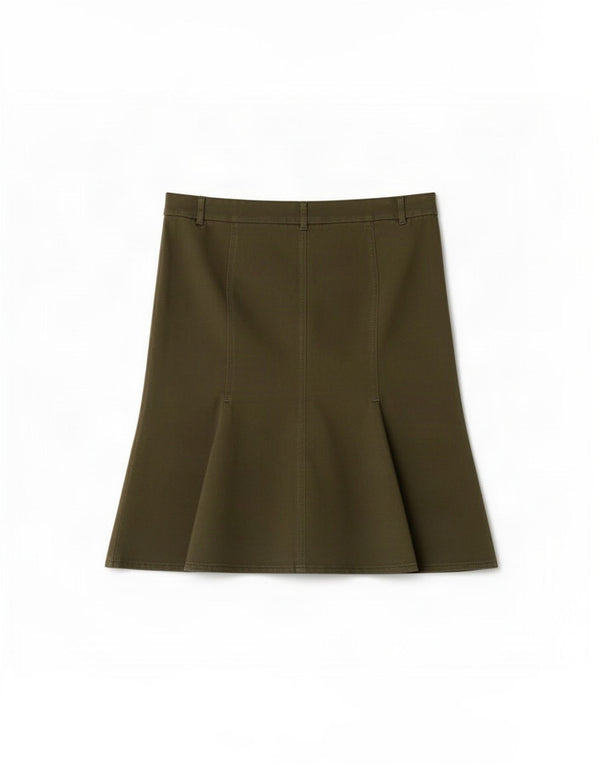 Falda Trompeta Mujer Trussardi IT 42 Medium W30 Algodón Caqui