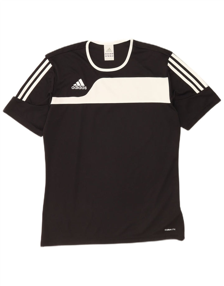 Adidas Hombre Climalite Camiseta Top Pequeño Negro Colorblock Poliéster