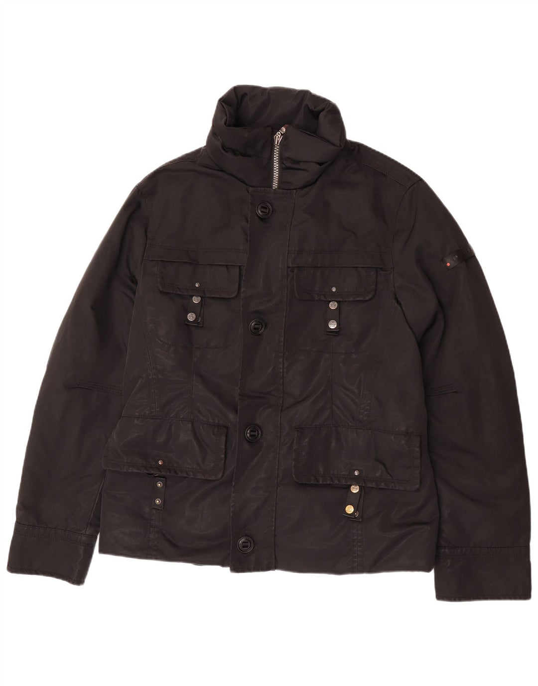 PEUTEREY Chaqueta utilitaria para hombre UK 38 Mediana Negro Poliéster