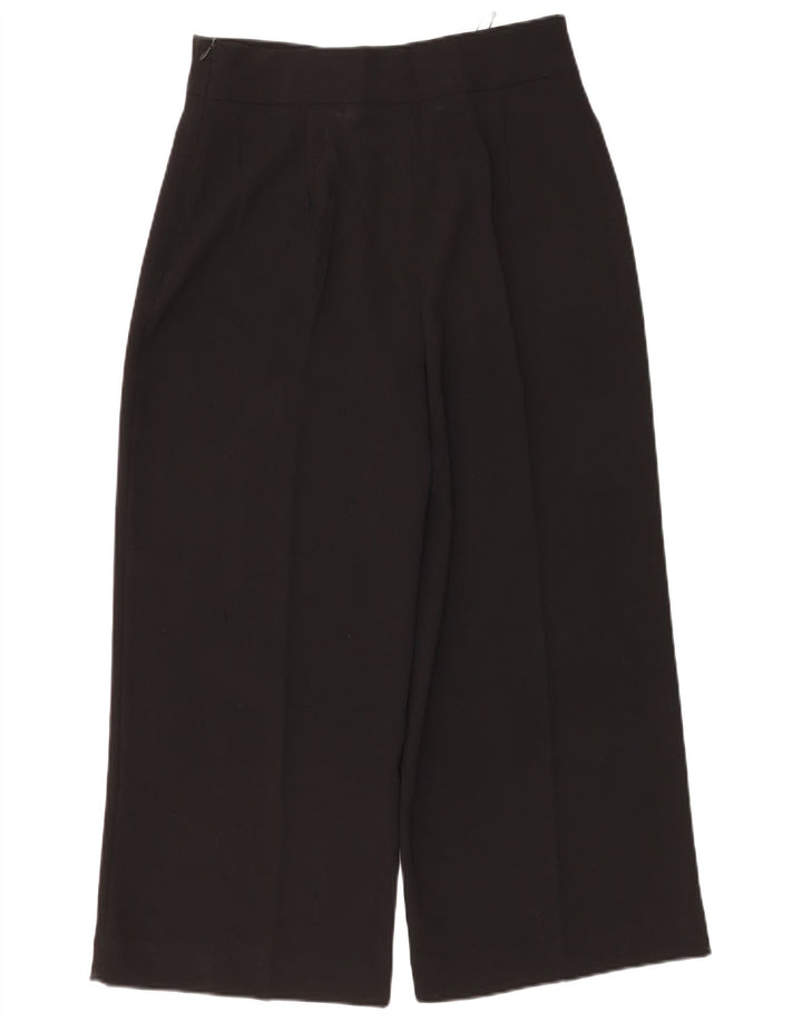 Zara Mujer Pantalón Cropped Grande W30 L25 Poliéster Negro