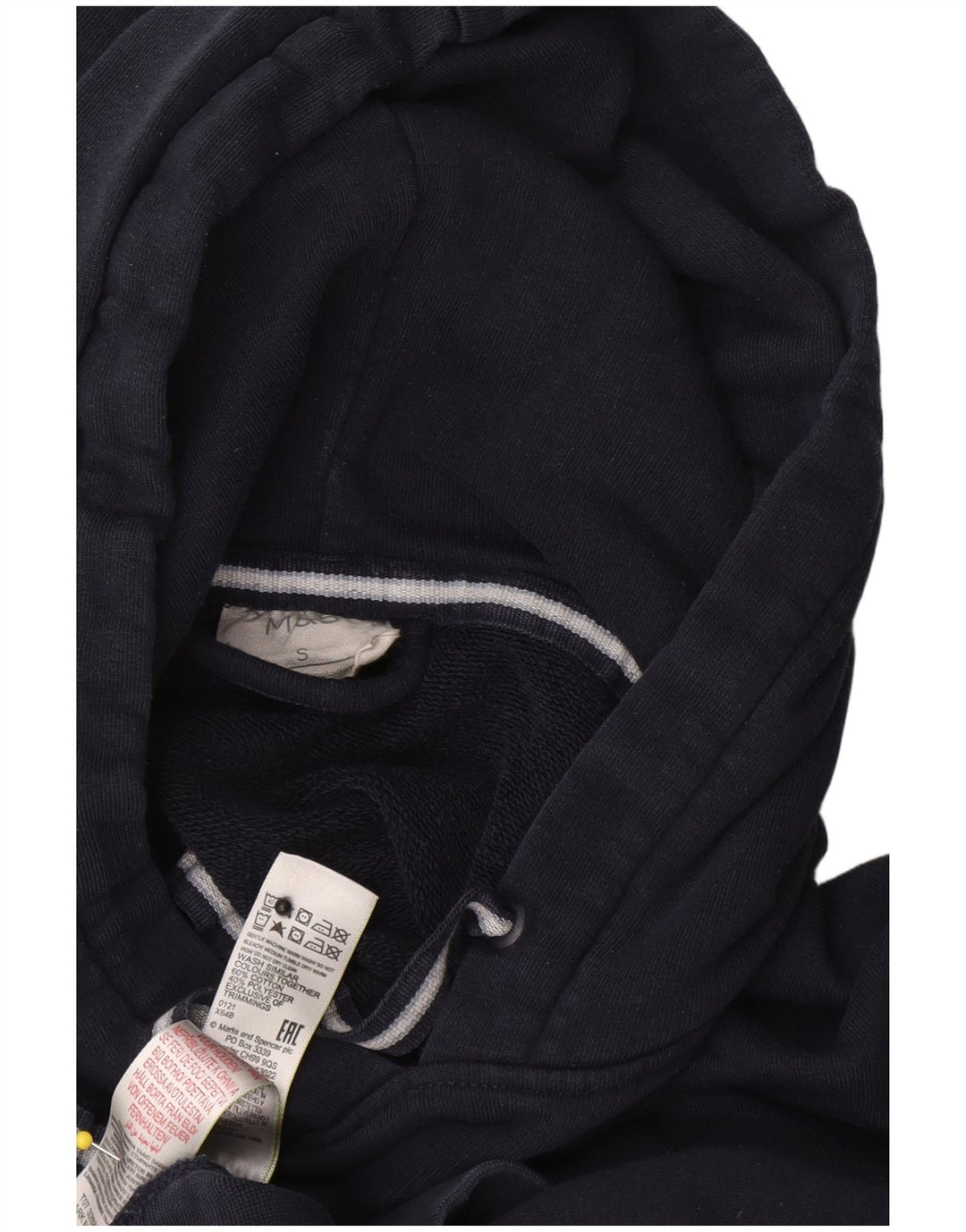 Marks & Spencer - Sudadera con capucha para hombre, talla pequeña, algodón azul marino
