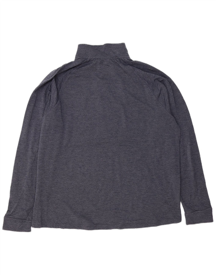 L.L.BEAN Top de chándal con cuello y cremallera para hombre XL Azul marino moteado