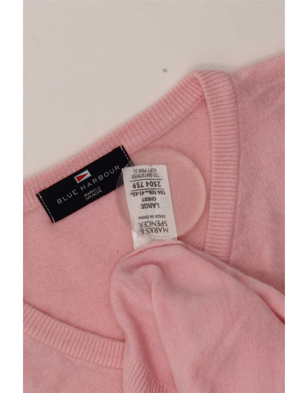 Marks & Spencer Jersey Azul Harbor con Cuello en V para Hombre Acrílico Rosa Grande
