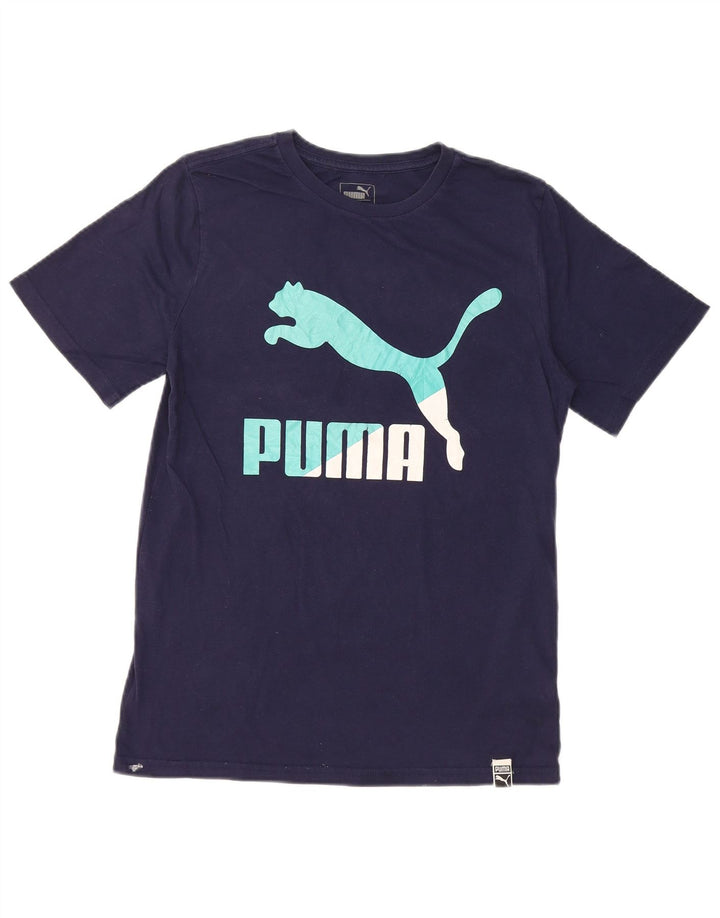 PUMA Camiseta gráfica para niños 14-15 años Grande Azul Marino Algodón