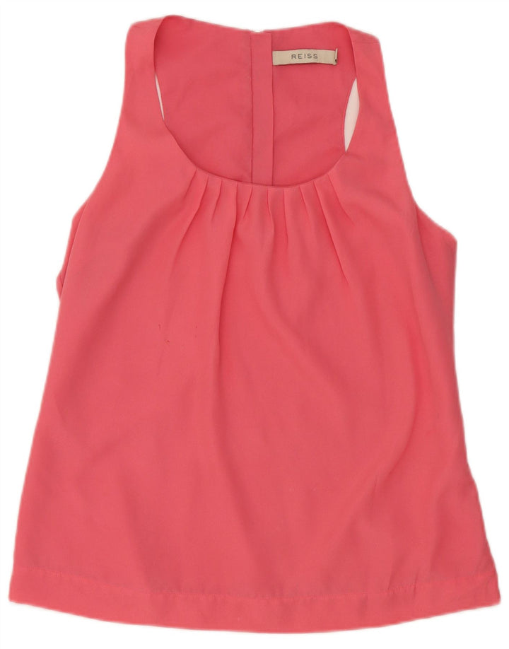 Reiss Top sin mangas regular para mujer UK 10 Small Pink Poliéster