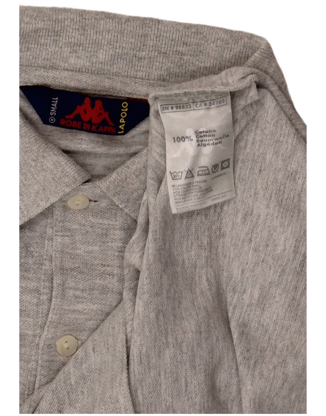 KAPPA Polo Hombre Small Gris Algodón