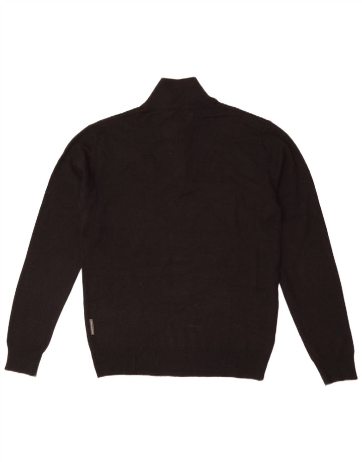 French Connection Jersey de corte estándar con cuello y cremallera para hombre Negro mediano