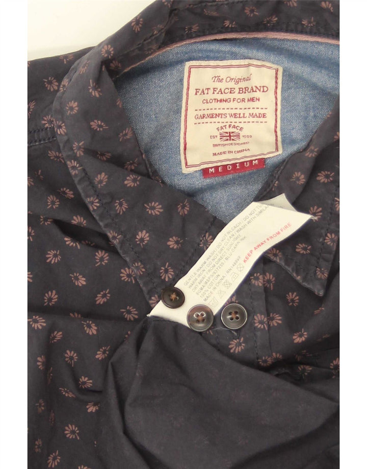 Camisa de hombre Fat Face de algodón floral azul marino mediano