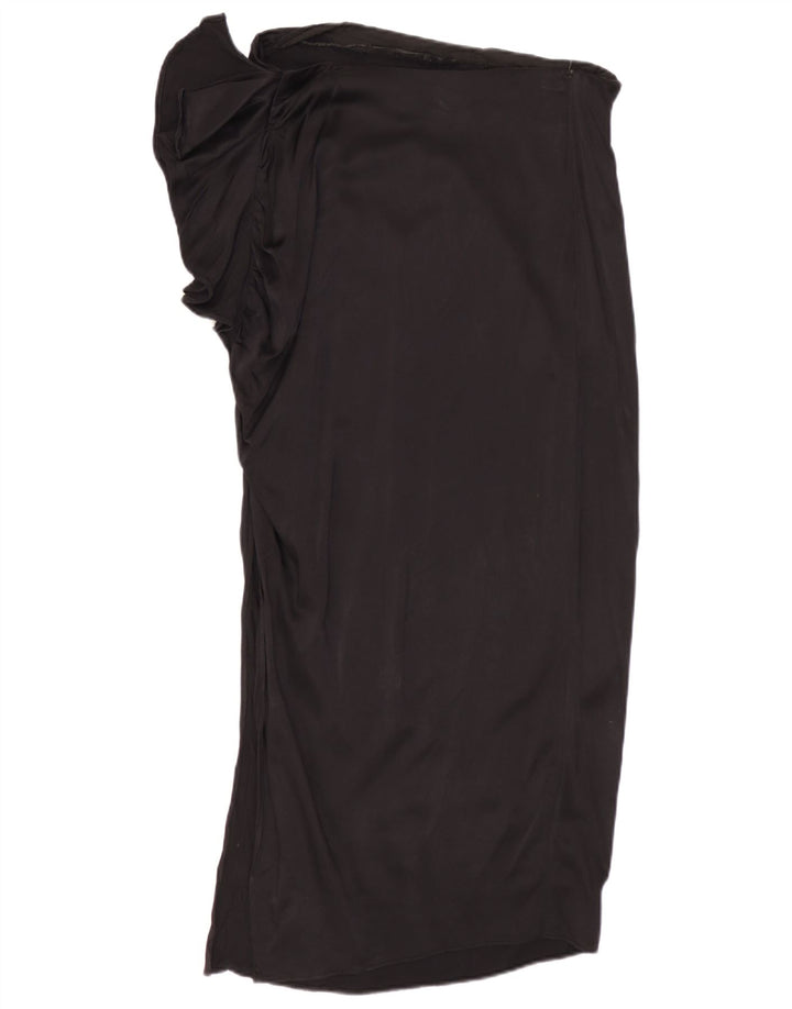 Zara Mujer Falda Midi Mediana W28 Negro