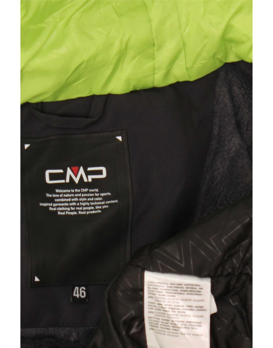 CMP Chaqueta de esquí con capucha para hombre IT 46 Small Blue Colourblock Poliéster