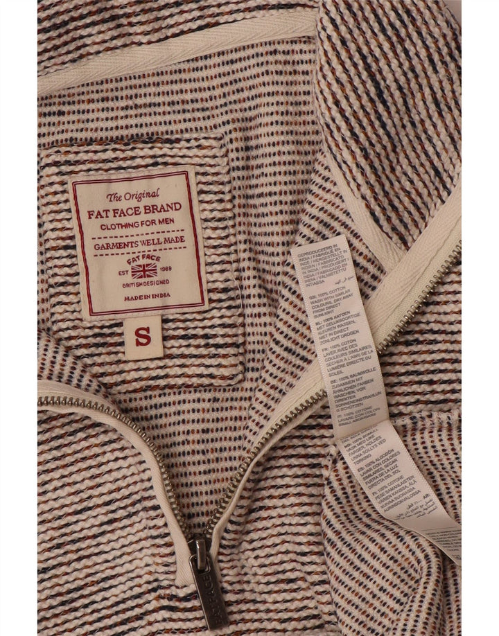Sudadera con cuello y cremallera para hombre de Fat Face Jersey pequeño de algodón moteado en gris