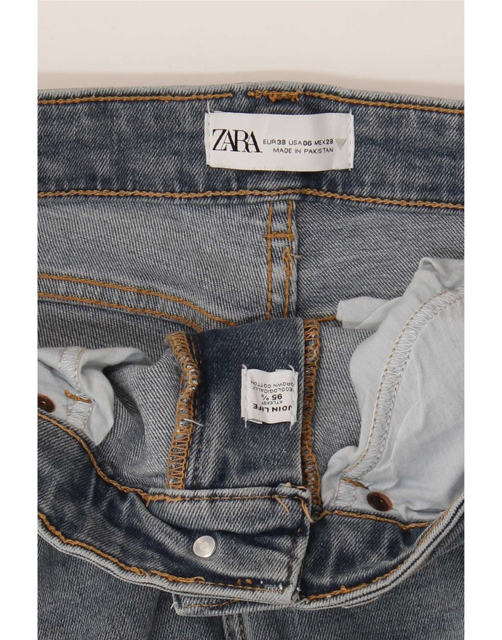 Zara Mujer Crop Bootcut Jeans EU 38 Small W28 L26 Algodón Azul
