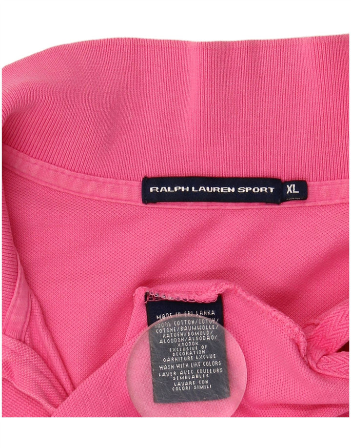 RALPH LAUREN Polo Mujer UK 40 XL Algodón Rosa