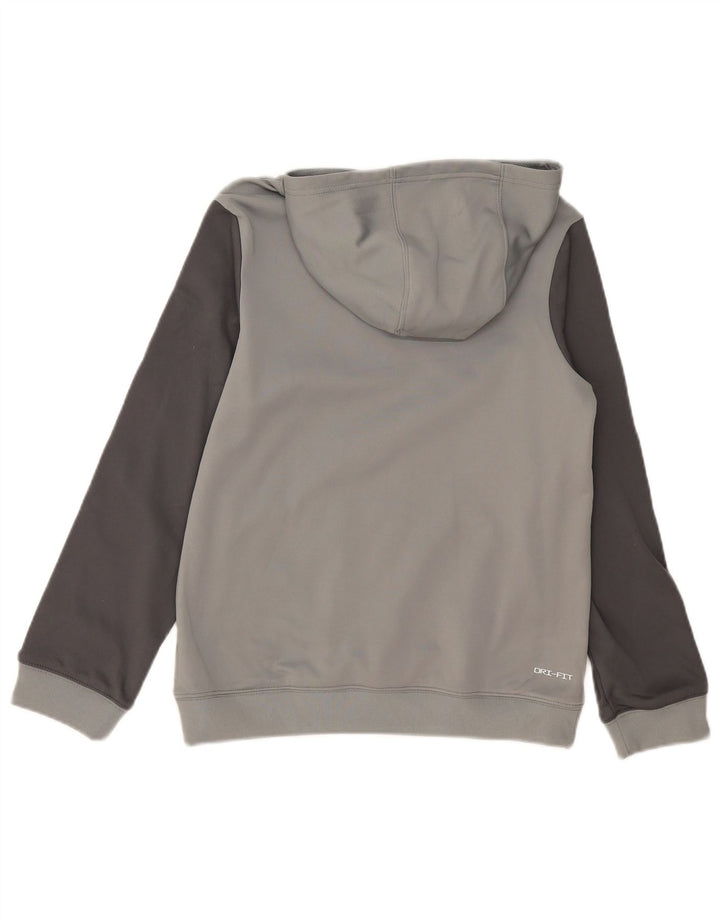 NIKE - Jersey con capucha para niños Dri Fit Graphic, color gris, 13-14 años