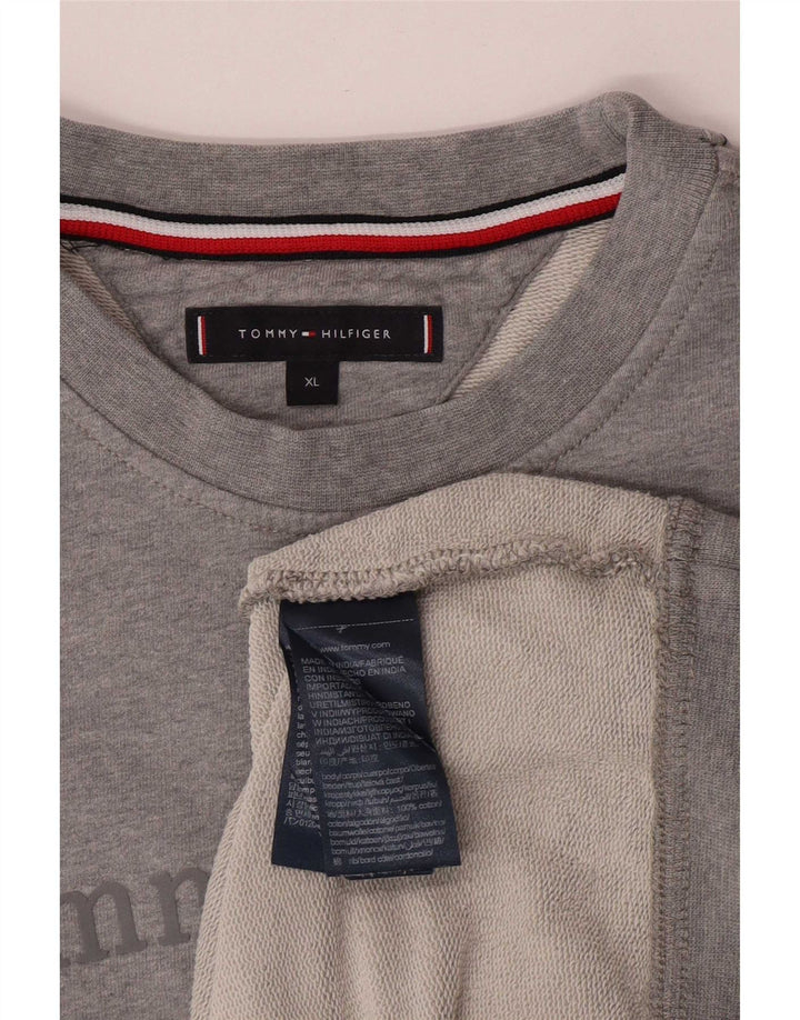 Tommy Hilfiger Sudadera Gráfica para Hombre Jumper XL Gris Algodón