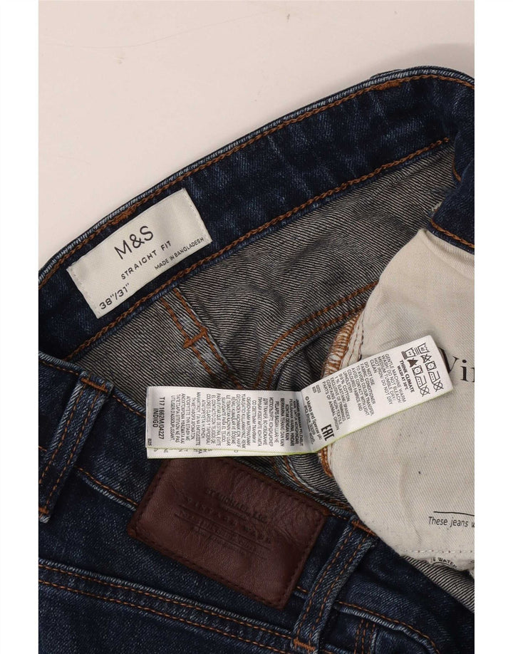 Marks & Spencer Vaqueros rectos para hombre W38 L31 Algodón azul