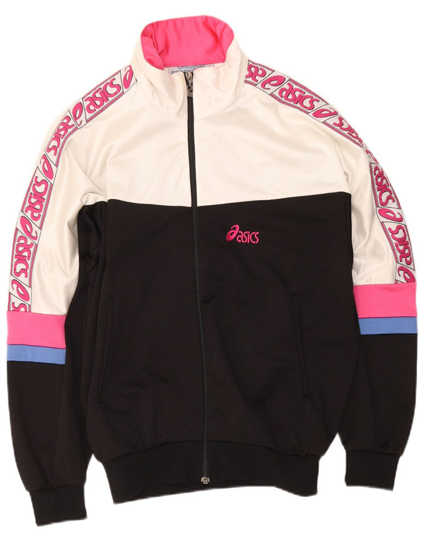 Asics - Chaqueta de chándal gráfica para mujer, talla 40, XL, color negro