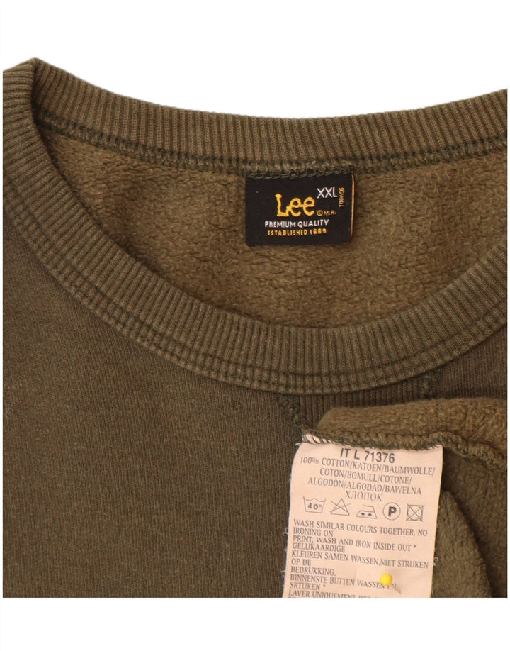 Lee Mens Graphic Sudadera Jumper 2XL Caqui Algodón