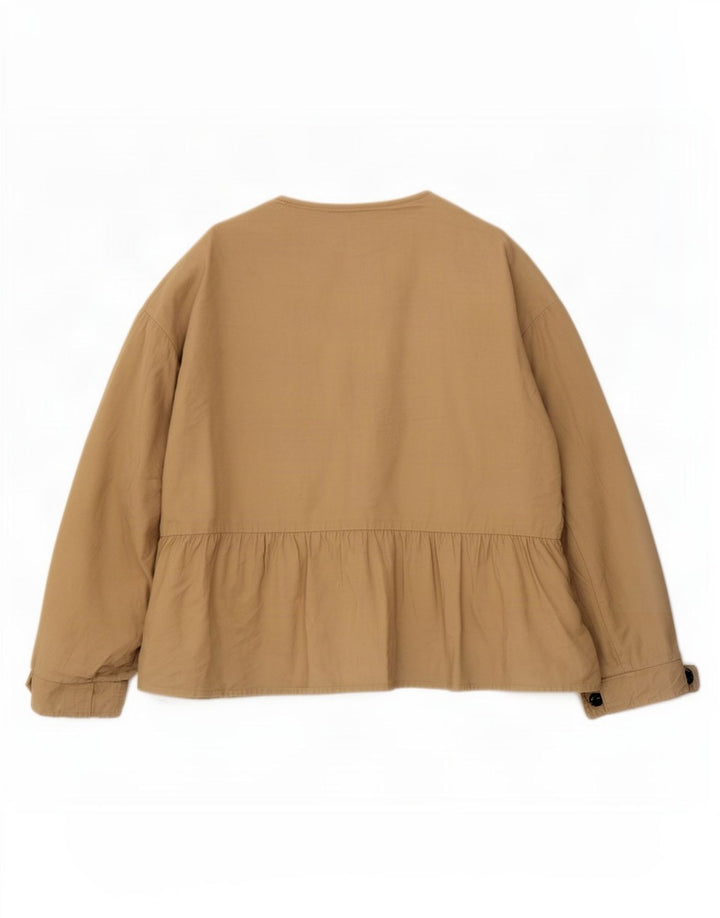 Zara Mujer Chaqueta Utilitaria UK 46 Grande Viscosa Beige