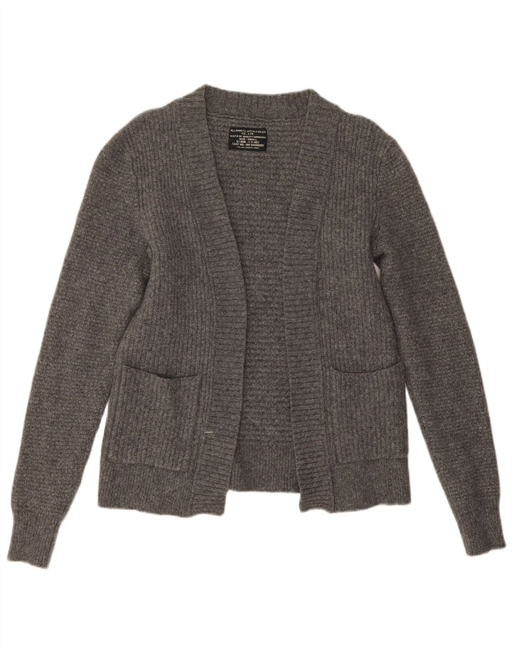 All Saints Suéter tipo cárdigan abierto para mujer UK 10 Small Grey Lambswool