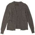 All Saints Suéter tipo cárdigan abierto para mujer UK 10 Small Grey Lambswool