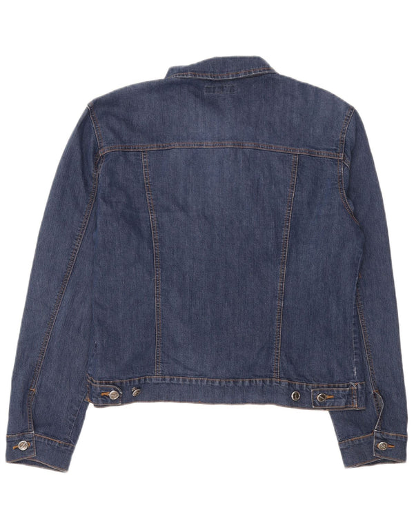 Vintage mujer chaqueta de mezclilla Reino Unido 16 algodón azul grande