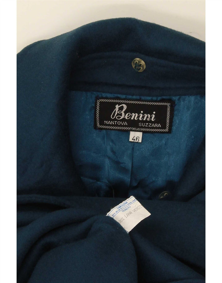 Abrigo vintage para mujer IT 46 Lana azul marino grande