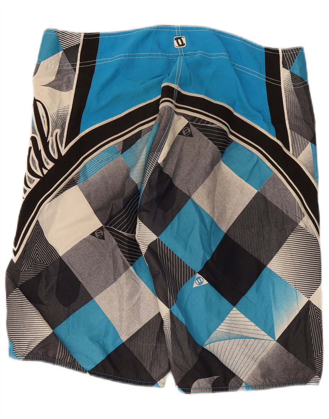 ANIMAL Mens Graphic Swimming Shorts Medium  Grey Geometric Polyester