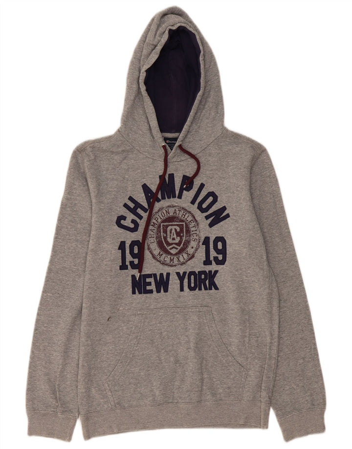 CHAMPION Jersey con capucha gráfica para hombre Gris medio