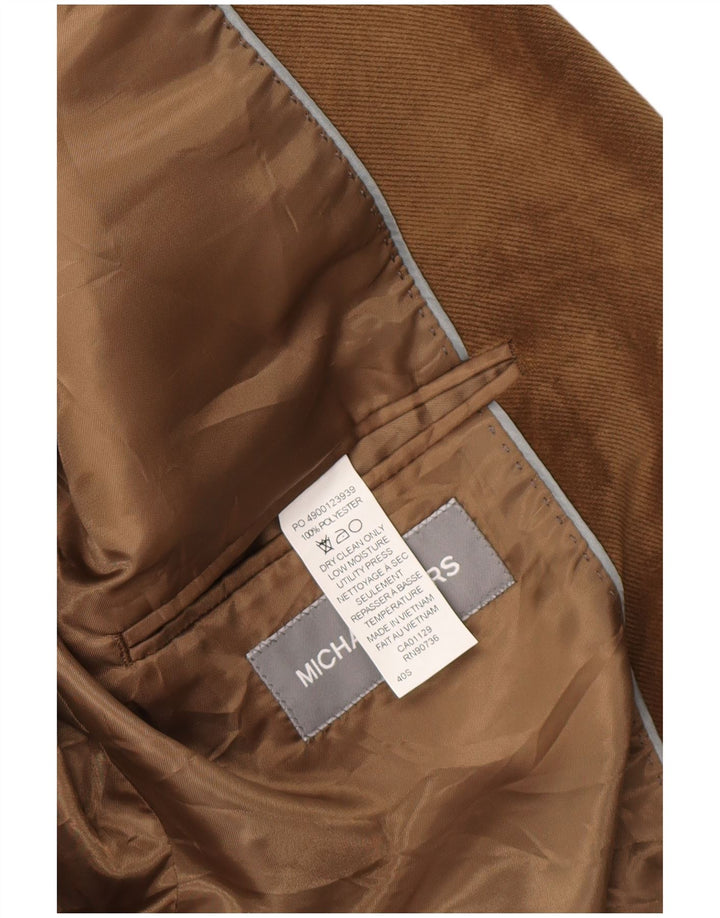 Michael Kors Chaqueta tipo blazer de 2 botones para hombre UK 40 Grande Poliéster marrón
