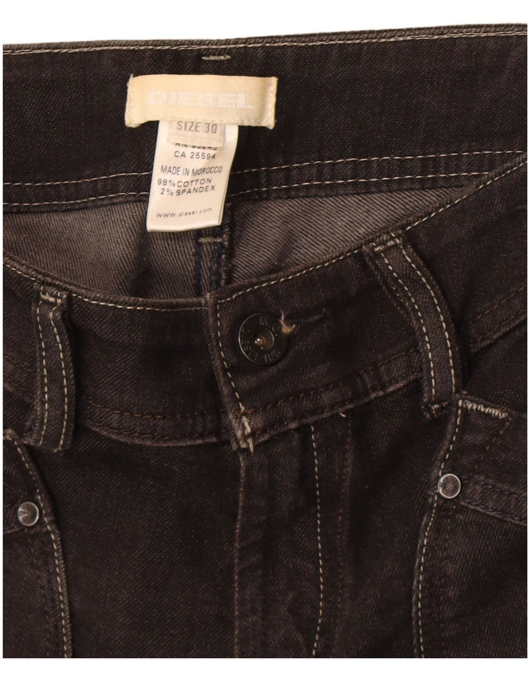 Diesel Bermudas Vaqueras Mujer W30 Algodón Marrón Medio