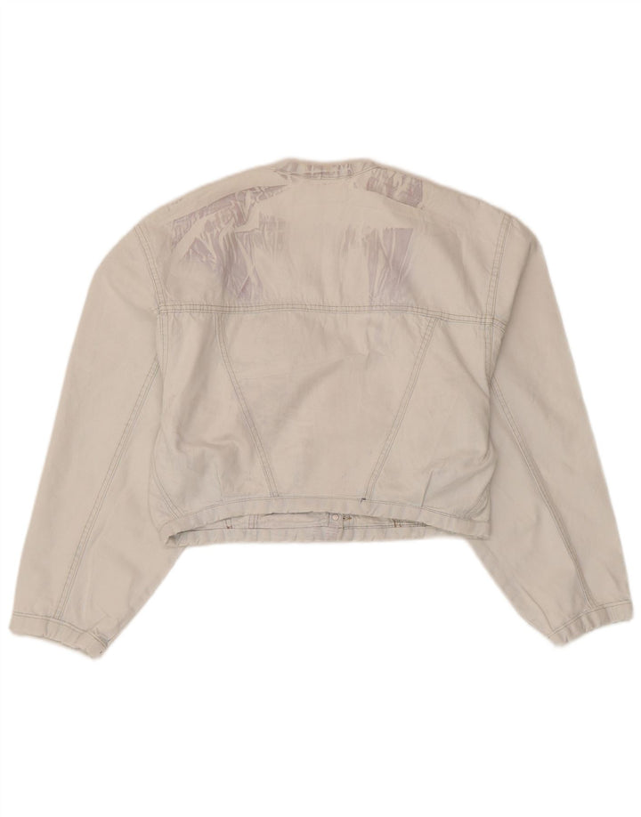 Kenny S Chaqueta vaquera corta de gran tamaño para mujer UK 10 Small White Cotton