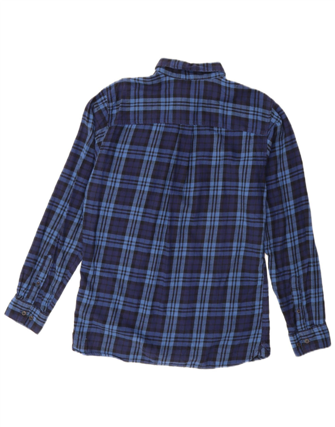 JACK & JONES Hombre Camisa De Franela Medium Azul Marino Cuadros Algodón