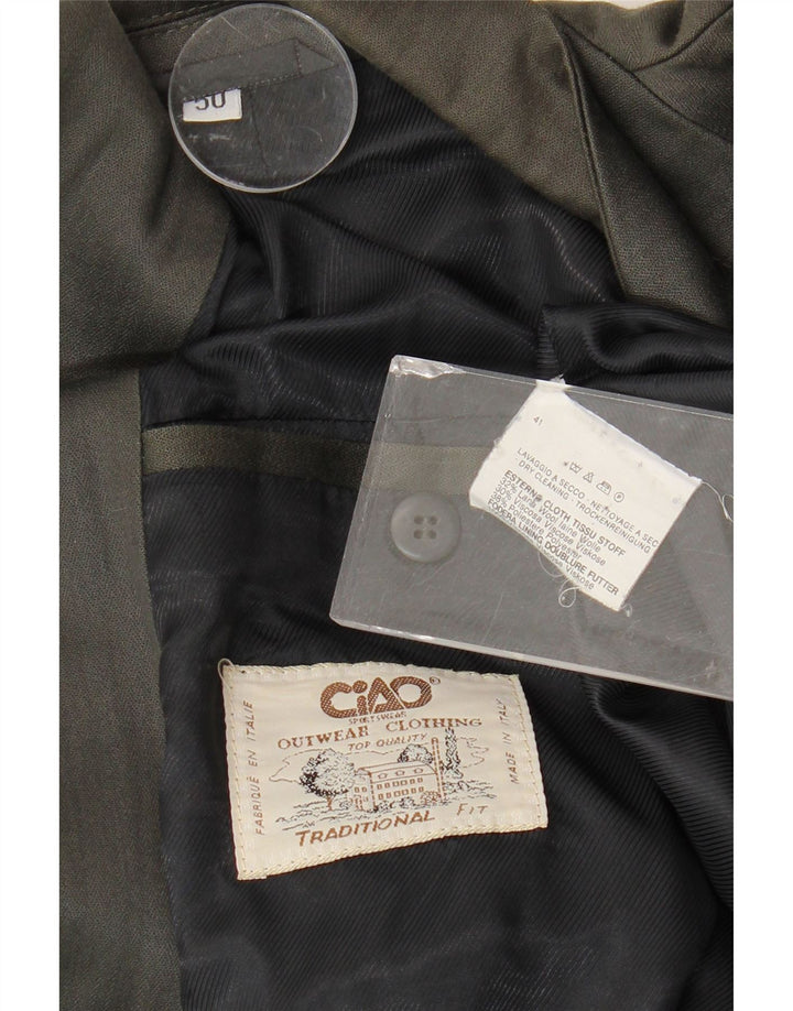 Ciao Chaqueta tipo blazer con doble botonadura para hombre IT 50 Large Grey Wool