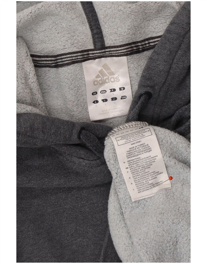 ADIDAS Mens Hoodie Jumper Small Grey Cotton