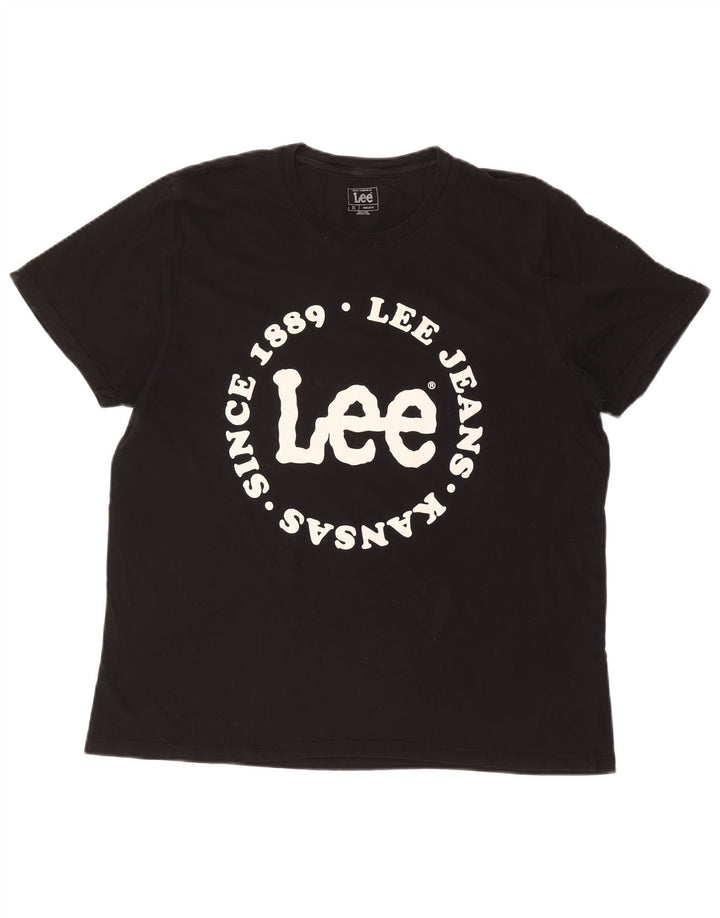 LEE Camiseta gráfica de corte regular para hombre Top XL Algodón negro