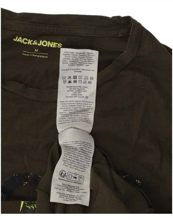 Jack & Jones Hombre Camiseta Gráfica Top Medium Khaki Algodón