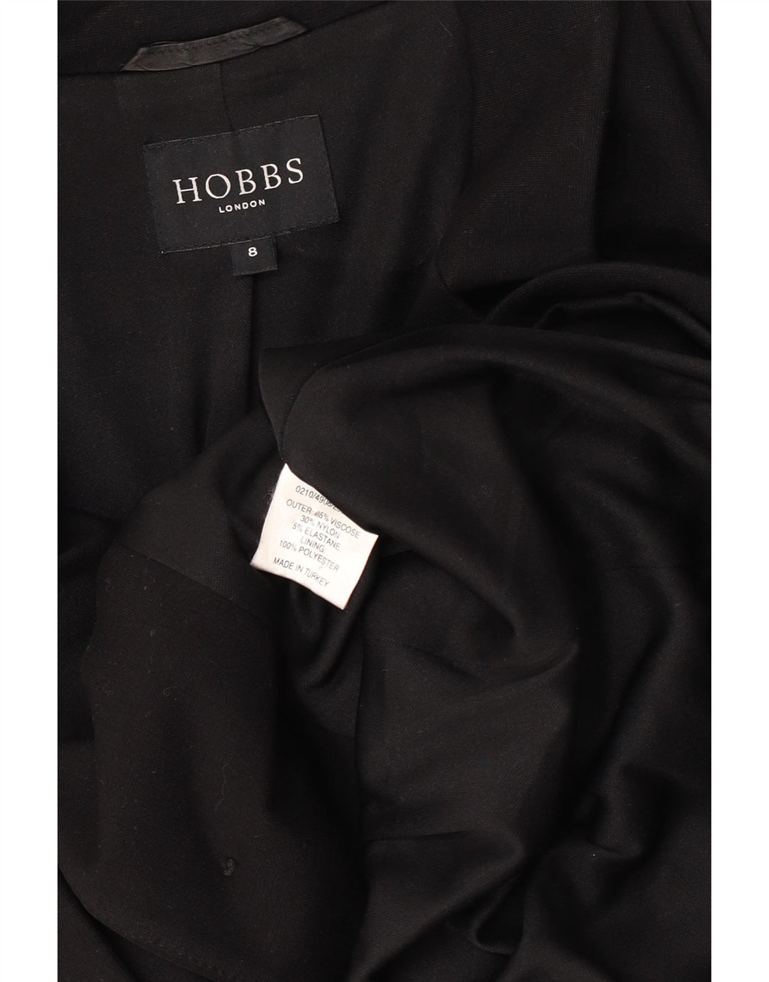 Hobbs Chaqueta Blazer de 3 Botones para Mujer UK 8 Small Viscosa Negra
