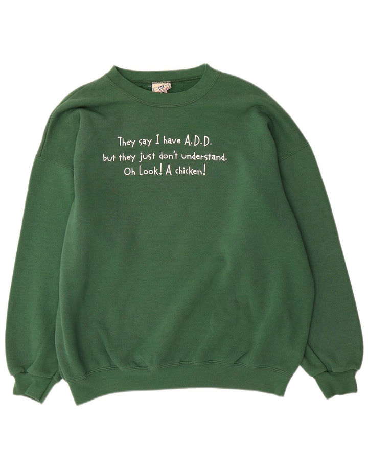 Lee Hombre Sudadera Gráfica Jumper XL Algodón Verde