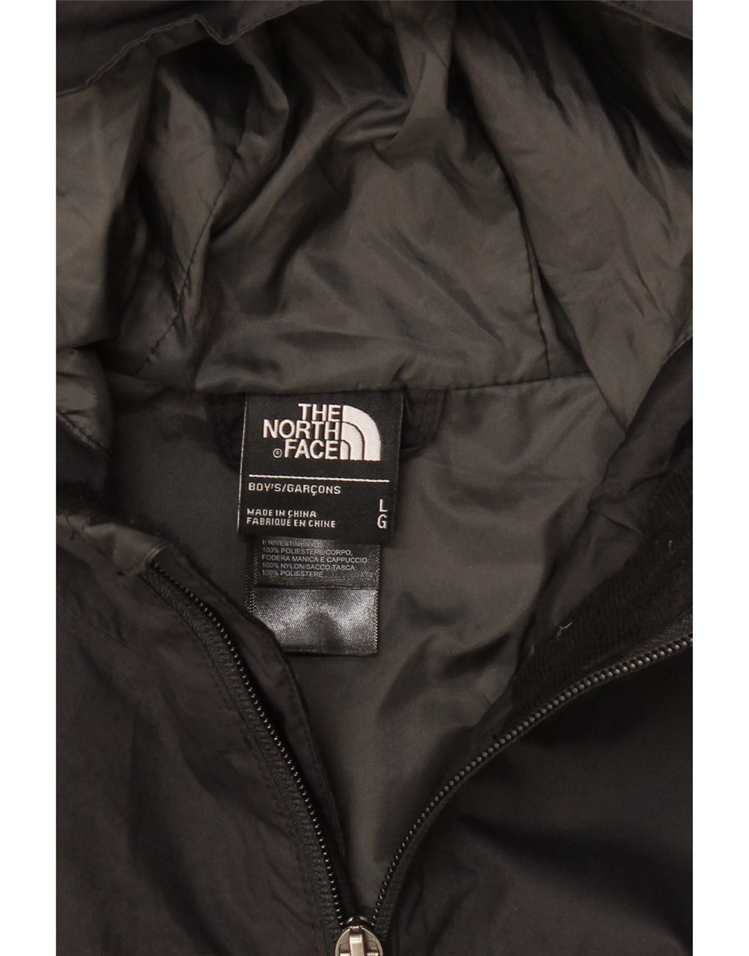 THE NORTH FACE Chaqueta impermeable con capucha para niños 11-12 años Grande Poliéster negro