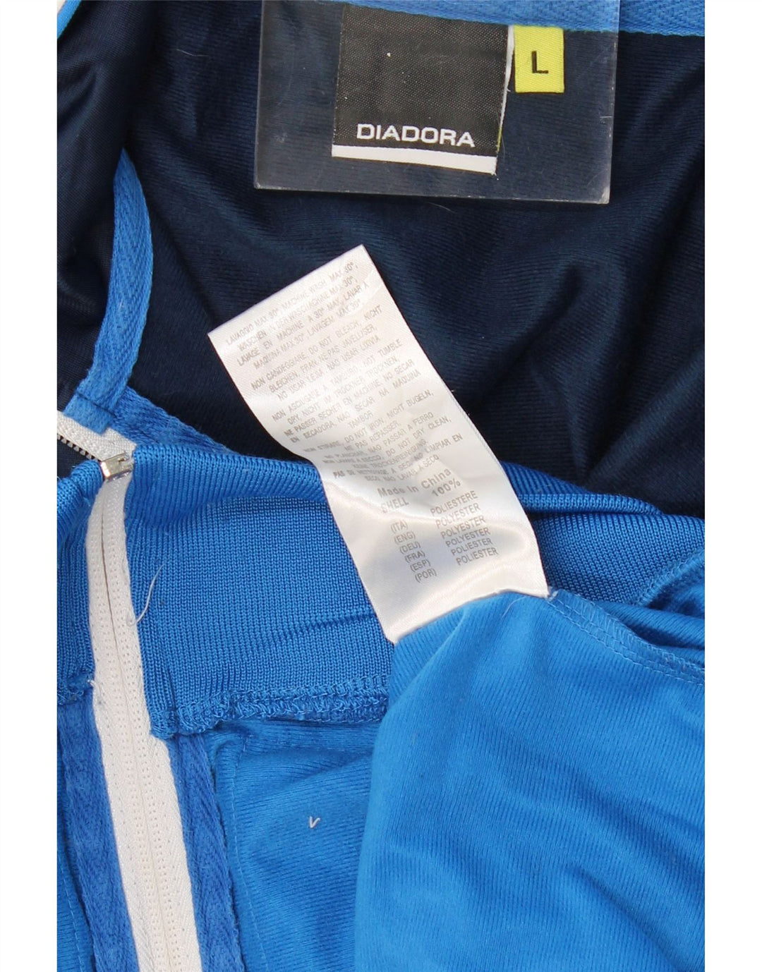 DIADORA Hombre Chaqueta de Chándal Grande Azul Colorblock Poliéster